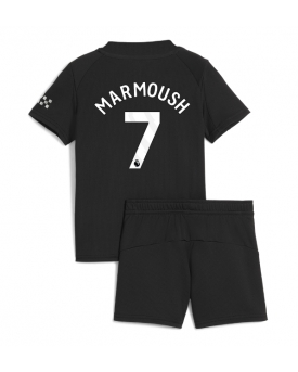 Billige Fotballdrakt Manchester City Omar Marmoush #7 Replika Bortedraktsett Barn 2025-26 Kortermet (med bukser)